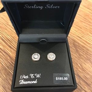 Sterling silver diamond earrings